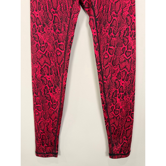 Buffbunny Collection Snakeskin Leggings Small Red/Pink/Black High Rise Leggings - Picture 3 of 10